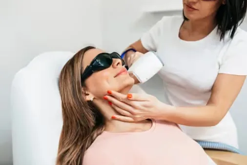 Women's Laser Face Hair Removal treatment by a dermatologist