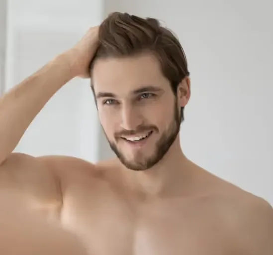 Satisfied men after hair transplant