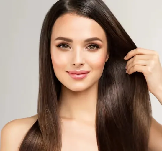 Women is showing Unique Scalp Therapy results