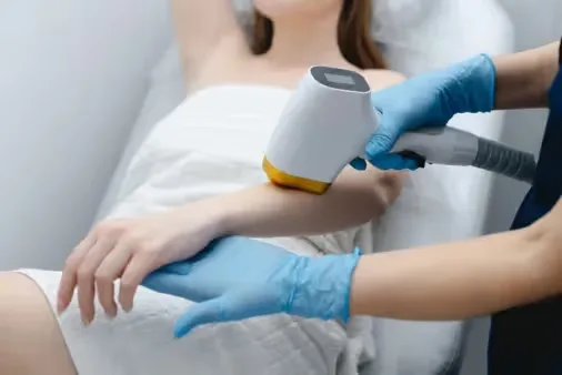 Laser Hair Removal Performed on women's arms by a dermatologist