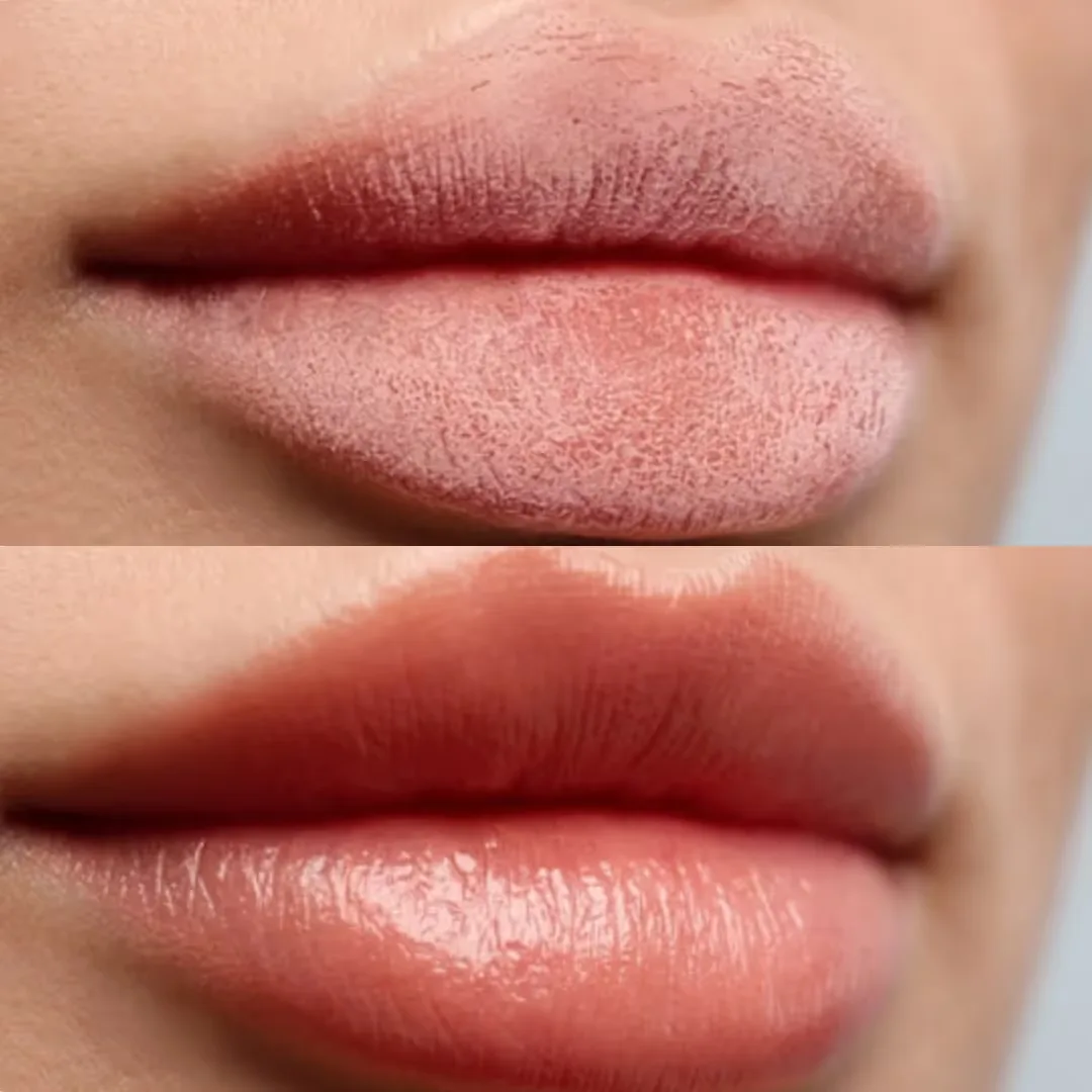 Before and after Lip Peel treatment image