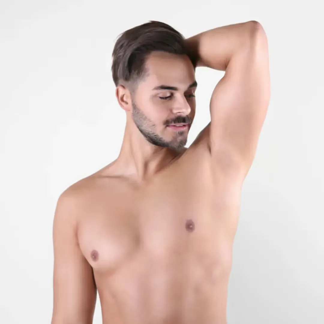 Man enjoys even toned and Smooth underarm