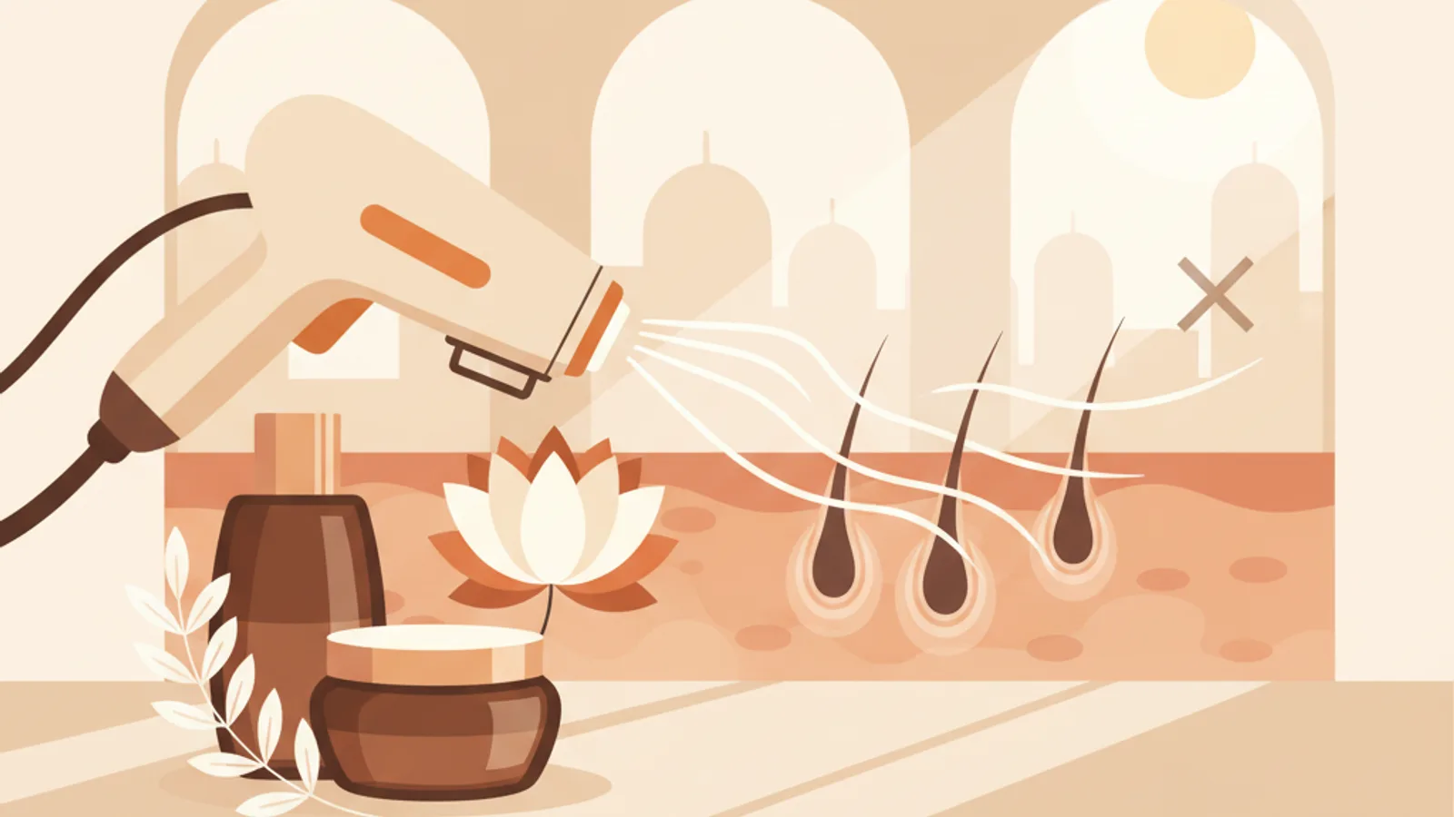 Illustration for "Does laser hair removal cause cancer? Direct dermatologist answer"