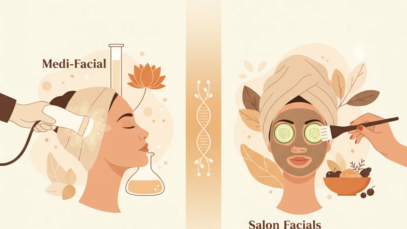 Illustration for "How Medi-facial differs from salon facials?"