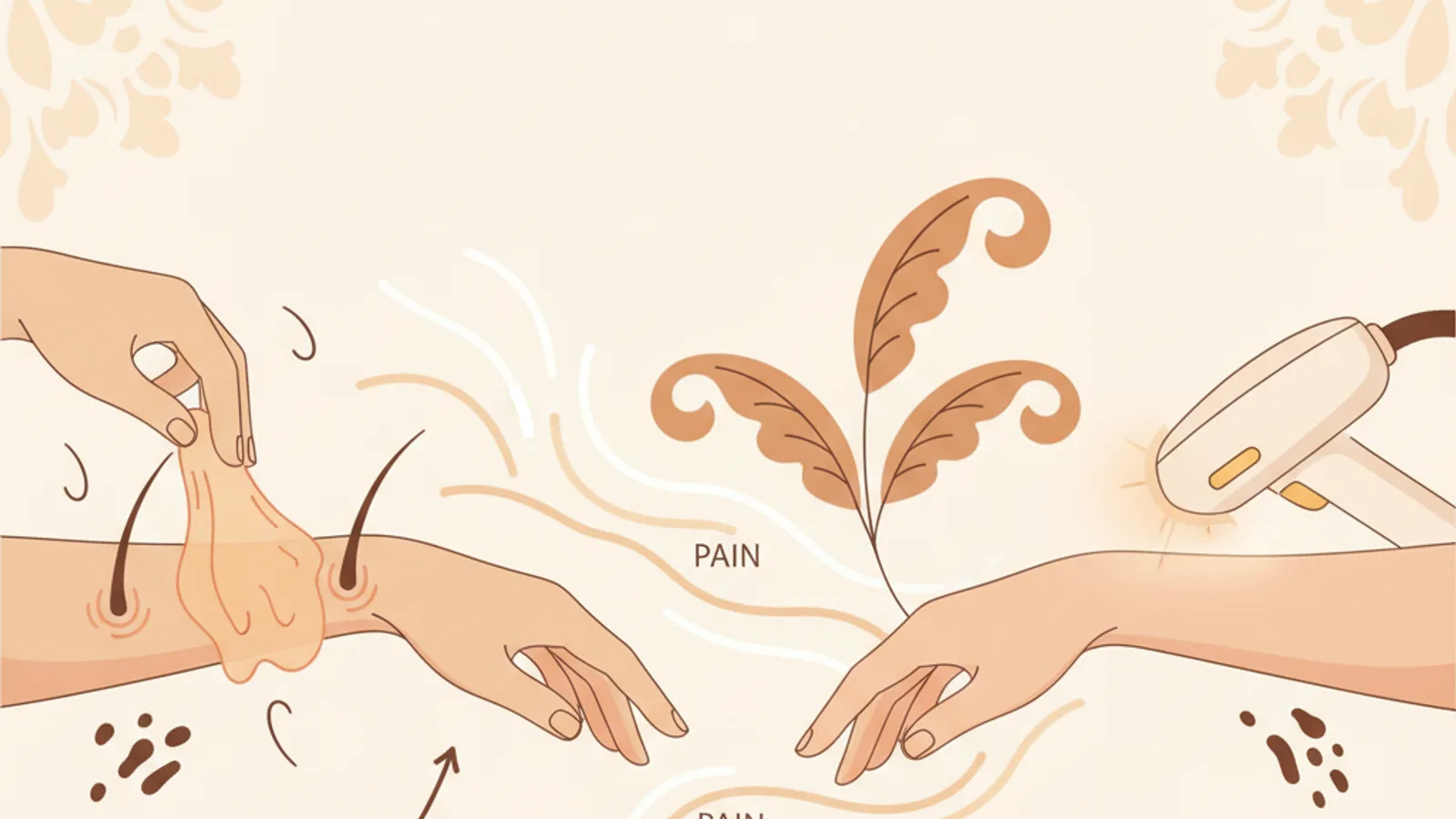 Illustration for "Laser hair removal vs waxing — cost, pain, and 5-year comparison"